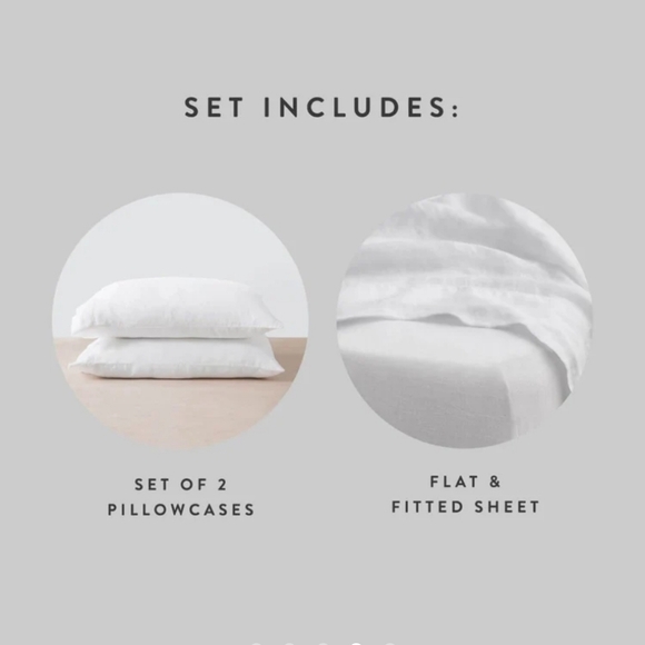 The Citizenry Stonewashed Linen Sheet Set Crafted in Portugal,Queen White NWT! - Picture 4 of 10